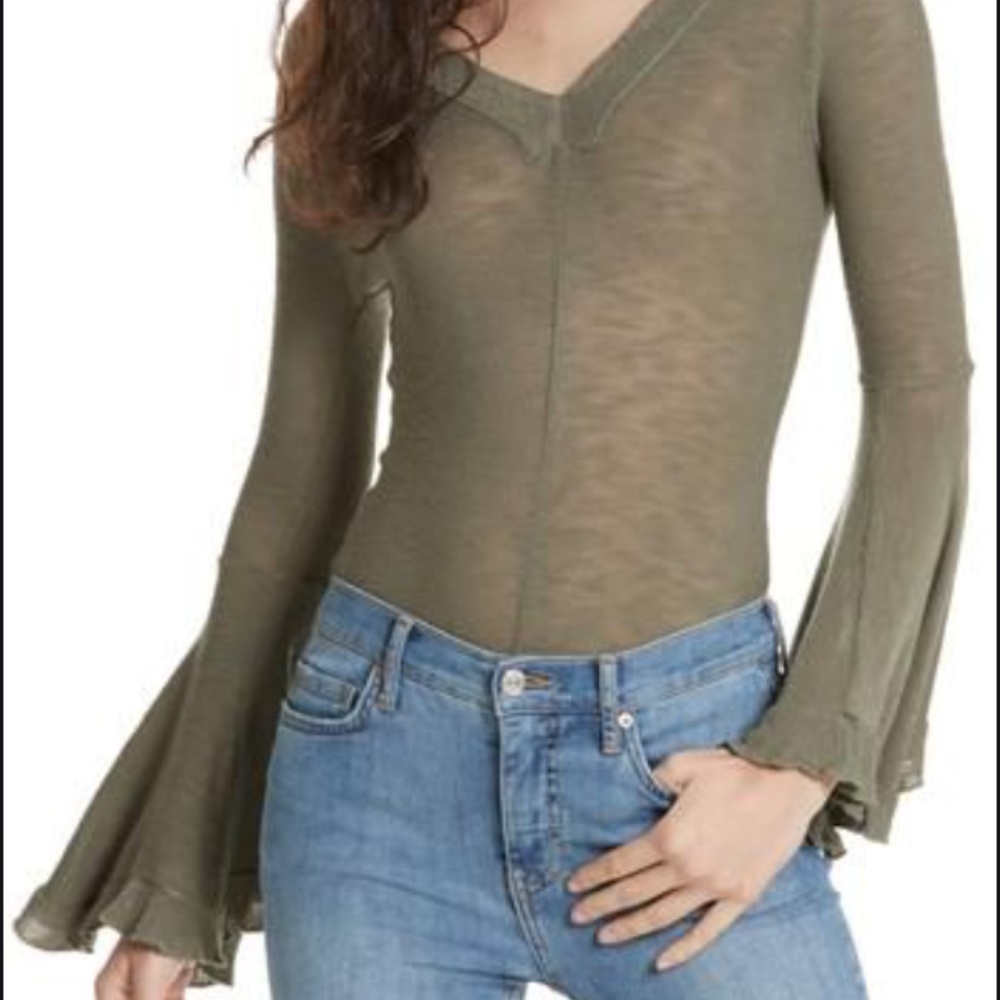 Free People Intimately So Dramatic Bell Sleeve Top